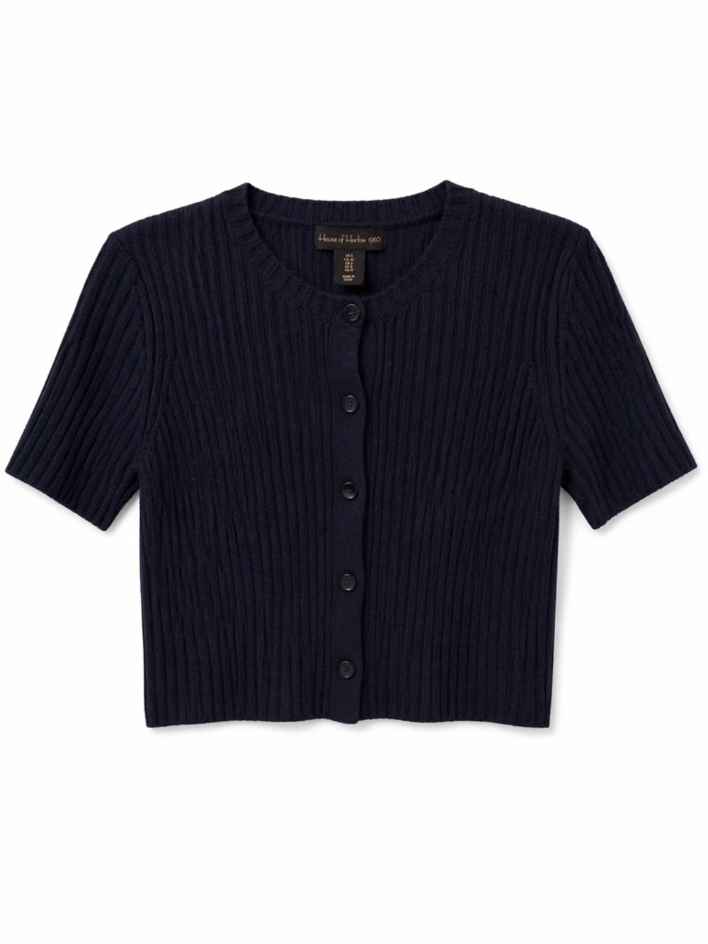 House of Harlow 1960 Cashmere Cropped Cardigan Navy S NWT